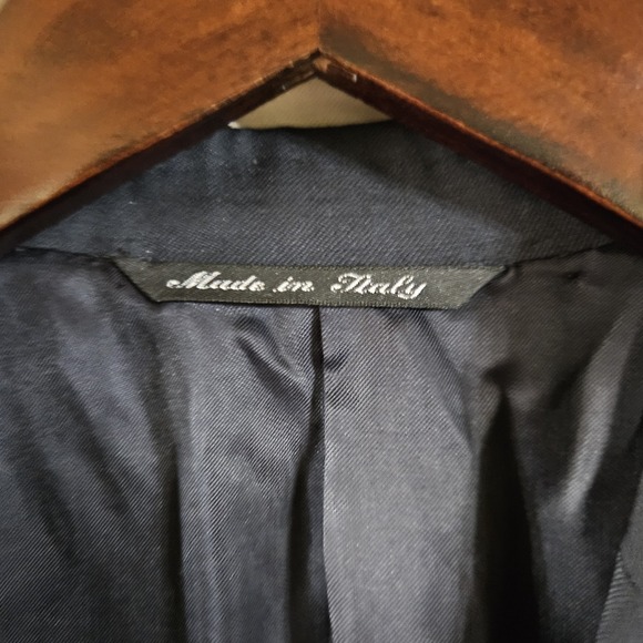 Canali Italy 100% Wool Dark Navy 1 Piece Suit Blazer 54L 13320/00 Gold Buttons - Picture 3 of 12